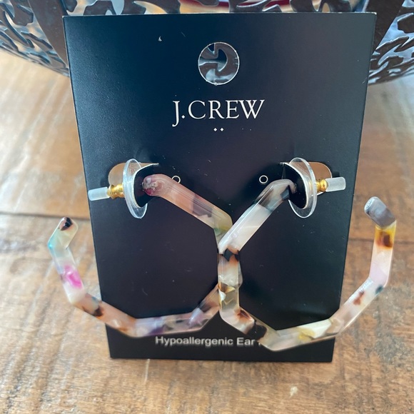 J. Crew Tortoise multi color hexagon earrings. - Picture 5 of 8